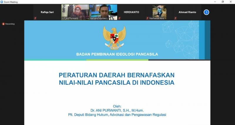 Pusat Studi Pancasila UBB Selenggarakan Webinar Nasional, Nilai Pancasila dalam Regulasi
